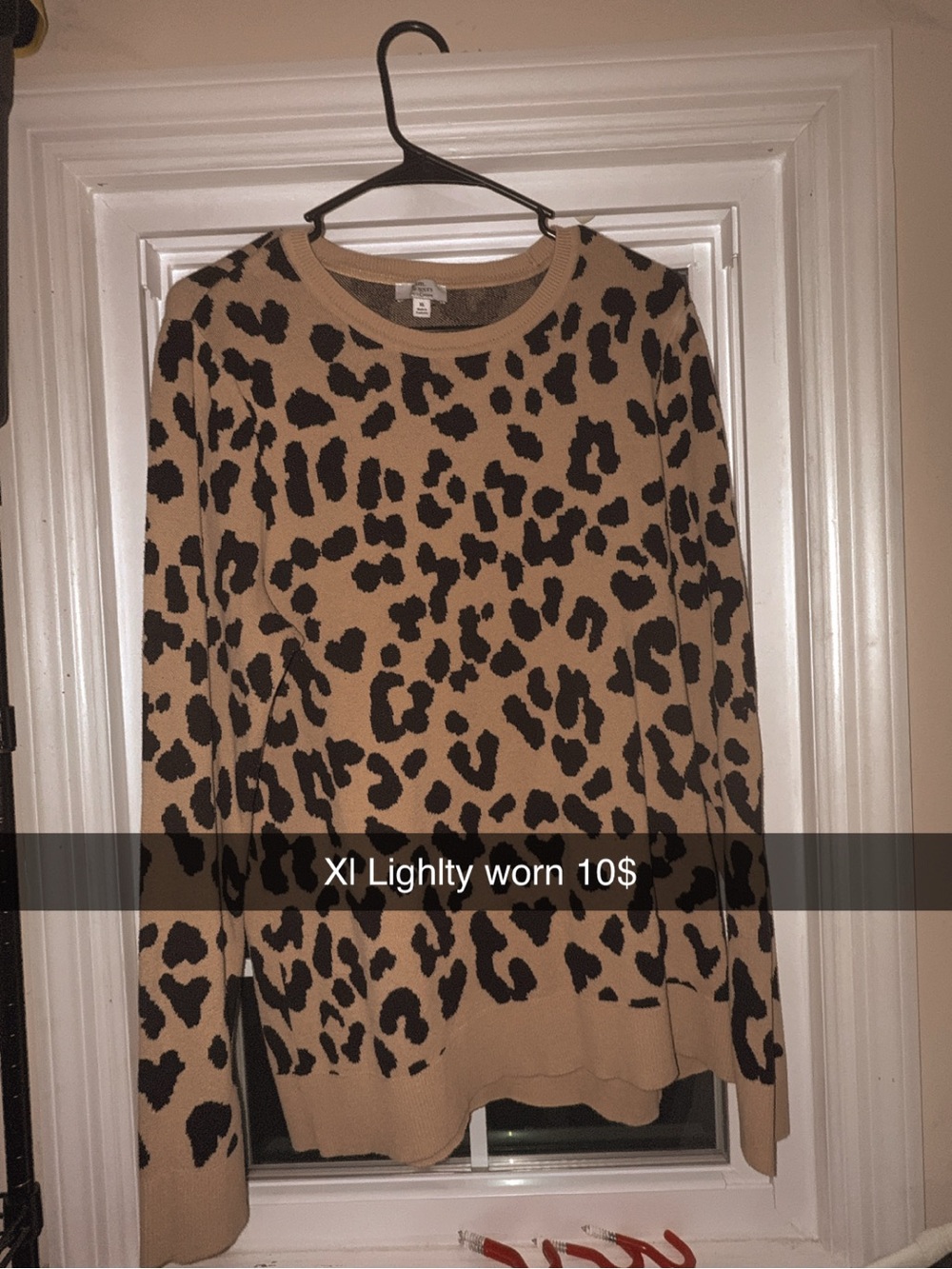 Kim Rogers Leopard Print Pullover Sweater - Tan & Black
